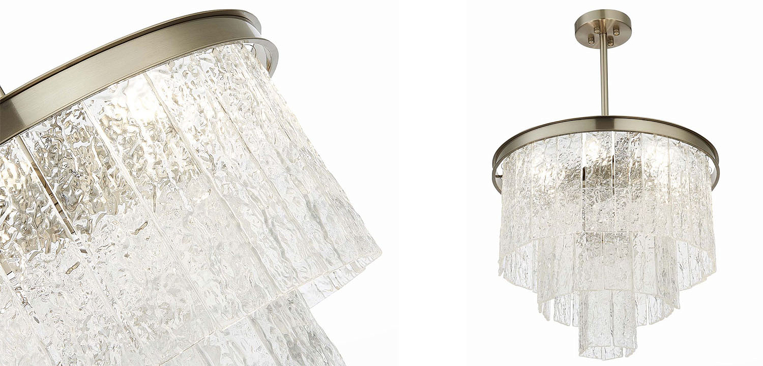 Люстра Renea Textured Glass Chandelier Nickel Люстра Renea Textured Glass Chandelier Nickel - Loft-Concept в Тюмени