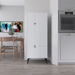 Комод белый с 4-мя дверцами на металлических ножках SPARK MULTIPURPOSE CABINET WHITE варинант исполнения - 10 | Loft Concept в Тюмени