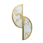 Бра с двумя полукруглыми плафонами из искусственного алебастра в бронзовой оправе Marbella варинант исполнения - 1 | Loft Concept в Тюмени