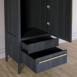 Узкий Шкаф Primo с 2 выдвижными ящиками Черный дуб варинант исполнения - 5 | Loft Concept в Тюмени