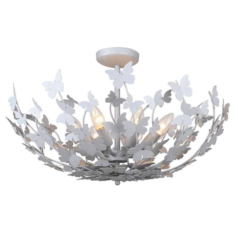 Потолочный светильник с абажуром оформленным в виде стаи бабочек Eternal Butterflies Серебряный Золотой в Тюмени | Loft Concept 