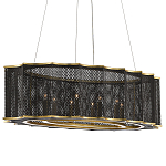 Люстра овальная в сочетании черного и золотого цвета Mesh Lighting варинант исполнения - 2 | Loft Concept в Тюмени