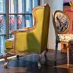 Кресло из натурального бука бежевое с изображением птиц и цветов Beige Green Chinoiserie Garden Armchair варинант исполнения - 7 | Loft Concept в Тюмени