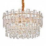 Круглая люстра с хрустальными подвесками на золотистом каркасе Gorgeous Crystal Light варинант исполнения - 2 | Loft Concept в Тюмени