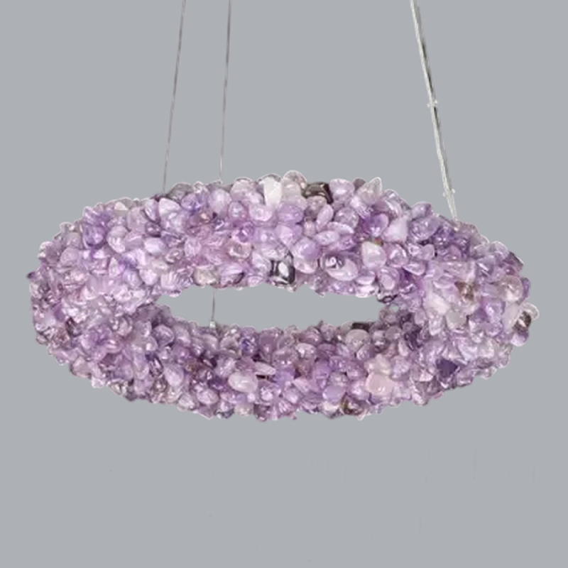 Люстра кргулая из фиолетового хрустального камня Purple Diamond Фиолетовый Люстра кргулая из фиолетового хрустального камня Purple Diamond Фиолетовый в Тюмени | Loft Concept