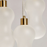 Люстра с 5-ю матовыми белыми стеклянными плафонами волнообразной формы Lucid Rain  варинант исполнения - 6 | Loft Concept в Тюмени