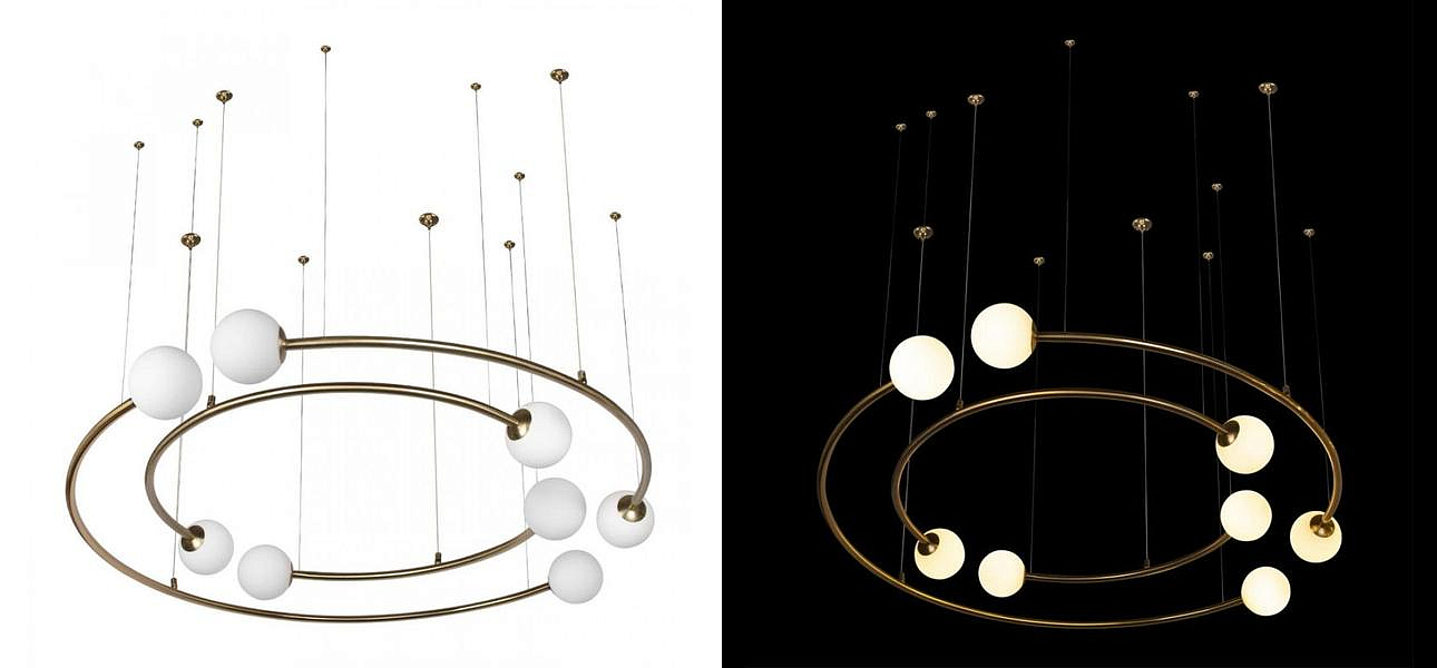 Дизайнерская Модульная Люстра PLANETARY two rings Gold 100 см Дизайнерская Модульная Люстра PLANETARY two rings Gold 100 см - Loft-Concept в Тюмени