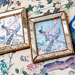 Постер в зеркальной раме в стиле шинуазри Chinoiserie Imperial Garden Peacocks on a Tree Poster варинант исполнения - 4 | Loft Concept в Тюмени