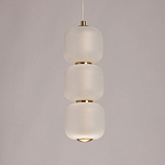 Подвесной светильник с 3-мя округлыми матовыми плафонами из белого стекла Golden Swirl варинант исполнения - 4 | Loft Concept в Тюмени