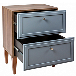 Тумба прикроватная серая из массива бука с 2-мя ящиками Wenge Light варинант исполнения - 4 | Loft Concept в Тюмени