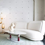 Дизайнерский журнальный стол на 2-х фигурных ножках с подстольем Lycad варинант исполнения - 3 | Loft Concept в Тюмени