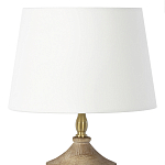 Настольная лампа деревянная с белым абажуром Wooden Table Lamp варинант исполнения - 5 | Loft Concept в Тюмени