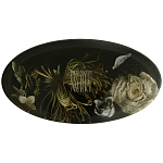 Шкатулка из эпоксидной смолы с цветами черная Epoxy Resin Oval Box Black варинант исполнения - 1 | Loft Concept в Тюмени