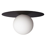 Потолочный светильник с белым шарообразным плафоном и черным круглым основанием Matisse варинант исполнения - 2 | Loft Concept в Тюмени