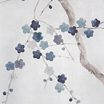 Обои ручная роспись Plum Blossom Inky Hokusai on Sterling Silver gilded silk варинант исполнения - 3 | Loft Concept в Тюмени