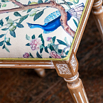 Банкетка одноместная из массива бука с цветочным принтом Beige Chinoiserie Garden Banquette варинант исполнения - 2 | Loft Concept в Тюмени