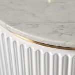 Тумбочка белая круглая с мраморной столешницей Thoroughbass варинант исполнения - 1 | Loft Concept в Тюмени