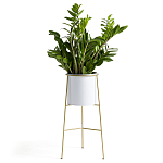 Кашпо из металла и латуни Elegance Elevated Planters белое варинант исполнения - 2 | Loft Concept в Тюмени