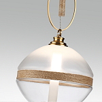 Подвесной светильник с круглым прозрачным плафоном и декоративной каменной вставкой Tectona  варинант исполнения - 5 | Loft Concept в Тюмени