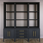 Модульный стеллаж Primo из трех составных элементов Черный дуб варинант исполнения - 2 | Loft Concept в Тюмени