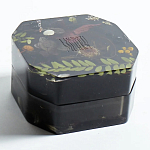 Шкатулка из эпоксидной смолы с цветами черная Epoxy Resin Square Box Black варинант исполнения - 5 | Loft Concept в Тюмени