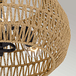 Потолочный светильник с плафоном из плетеного джута и черным каркасом Quoizel варинант исполнения - 6 | Loft Concept в Тюмени