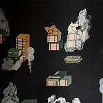 Обои ручная роспись The Art of Learning and Steps for the Flowers by Teo Yang Original colourway on Pitch dyed silk варинант исполнения - 1 | Loft Concept в Тюмени