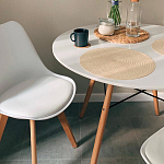 Стул с основой из пластика и мягким сиденьем Arvika White варинант исполнения - 9 | Loft Concept в Тюмени