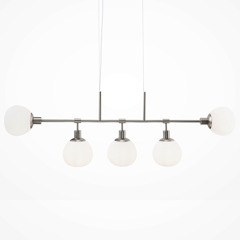 Люстра Tiepolo Ball Chandelier Nickel 5 Никель Белый в Тюмени | Loft Concept 