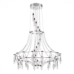 Люстра подвесная из металла с хрустальными прозрачными подвесками Quasar 81 варинант исполнения - 8 | Loft Concept в Тюмени