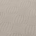 Плед из хлопка рельефной вязки бежево-серого цвета Waffle Comfort варинант исполнения - 3 | Loft Concept в Тюмени