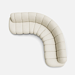 Диван Limoges полукруглой формы с обивкой букле молочного цвета варинант исполнения - 2 | Loft Concept в Тюмени