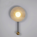 Бра круглое с каменным основанием и плафоном из стекла в форме шара Shaw Marble Lighting варинант исполнения - 5 | Loft Concept в Тюмени