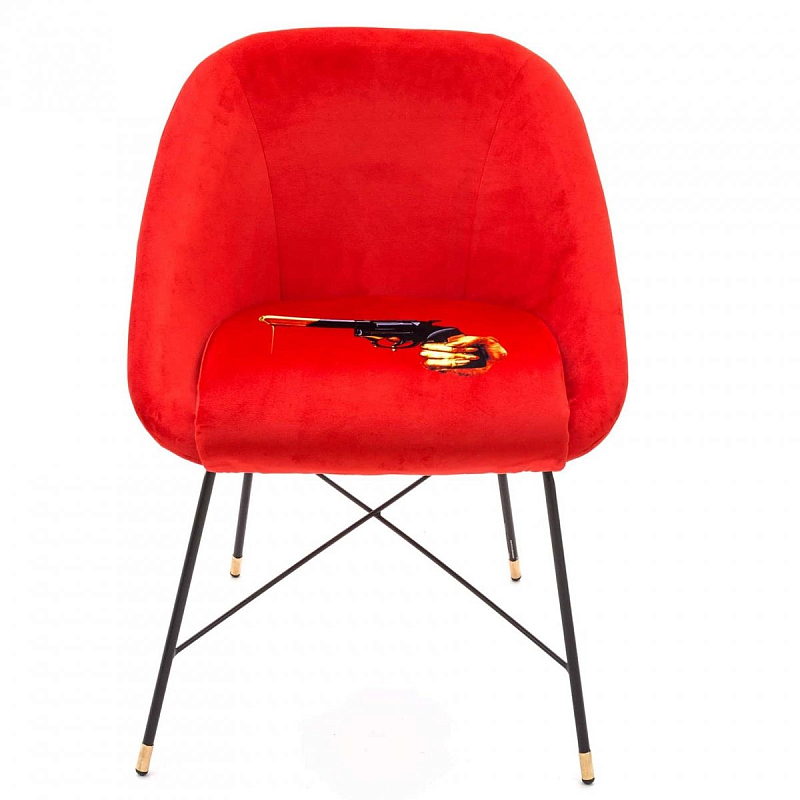Полукресло Seletti Padded Chair Revolver Черный Красный Полукресло Seletti Padded Chair Revolver Черный Красный в Тюмени | Loft Concept