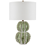 Настольная лампа с фактурным основанием с сочетании белого и зеленого цветов Festoon варинант исполнения - 3 | Loft Concept в Тюмени