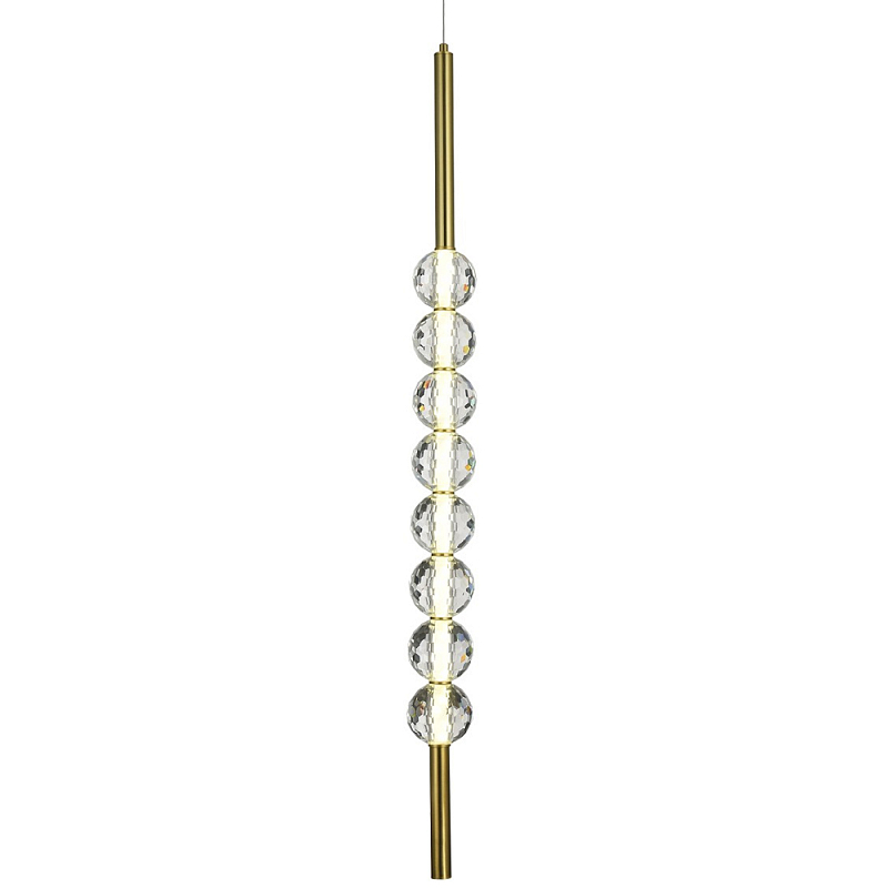 Подвесной светильник с декором из 8-ми хрустальных сфер Celestin Spheres Brass Hanging Lamp Латунь Прозрачный Подвесной светильник с декором из 8-ми хрустальных сфер Celestin Spheres Brass Hanging Lamp Латунь Прозрачный в Тюмени | Loft Concept