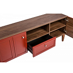 ТВ-тумба красная из массива бука с 2-мя дверками и ящиком Wenge Light варинант исполнения - 5 | Loft Concept в Тюмени