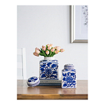 Ваза с крышкой в китайском стиле Oriental Blue & White Ornament Vases варинант исполнения - 5 | Loft Concept в Тюмени