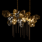Люстра подвесная с 22-мя гранёными стеклянными плафонами с вертикальными подвесками Gilded Mirage  варинант исполнения - 4 | Loft Concept в Тюмени
