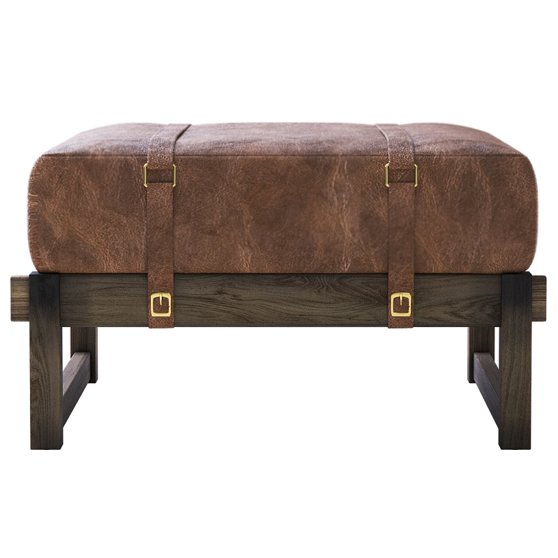 Пуф Duncan винтажная коричневая кожа  Коричневый винтаж в Тюмени | Loft Concept 