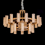 Люстра двухъярусная круглая с текстурными цилиндрическими плафонами Glimpse варинант исполнения - 6 | Loft Concept в Тюмени