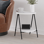 Стол приставной с 2-мя круглыми белыми столешницами ESSEL SIDE TABLE WHITE варинант исполнения - 5 | Loft Concept в Тюмени