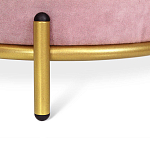 Банкетка круглая пыльно-розовый велюр на 4-х металлических ножках золотого цвета SANJAY варинант исполнения - 2 | Loft Concept в Тюмени