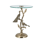 Столик с круглой стеклянной столешницей и корпусом в виде двух павлинов на ветке Table Two Peacocks варинант исполнения - 2 | Loft Concept в Тюмени