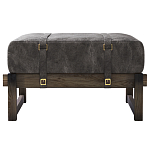 Пуф Duncan винтажная черная кожа  варинант исполнения - 1 | Loft Concept в Тюмени