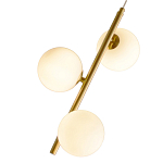 Подвесной светильник бронзового цвета с 3-мя белыми стеклянными шарообразными плафонами Bubble Chandelier варинант исполнения - 2 | Loft Concept в Тюмени