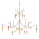 Люстра белая фактурная с подвесками из ракушек Study of Grace варинант исполнения - 2 | Loft Concept в Тюмени