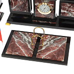 Настольный письменный набор из креноида и змеевика на бронзовых ножках Marble Accessory варинант исполнения - 3 | Loft Concept в Тюмени