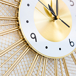 Часы настенные из металла в виде солнца с белым циферблатом Mirror Tower Clock варинант исполнения - 3 | Loft Concept в Тюмени