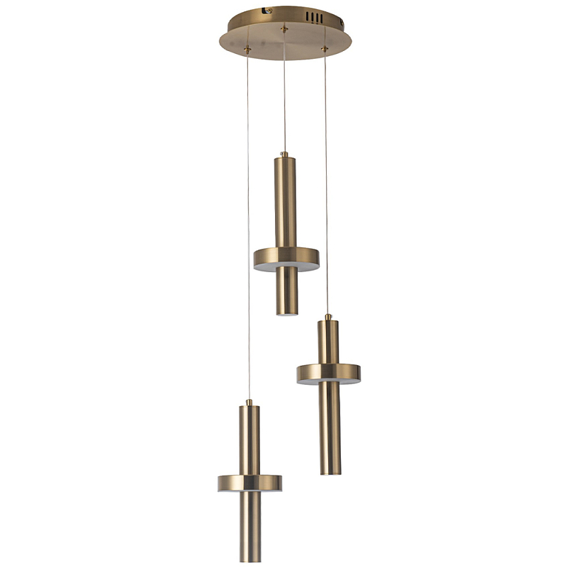 Каскадный светильник с 3-мя плафонами Flos Brass Metal Acrylic Trio Hanging Lamp Латунь Каскадный светильник с 3-мя плафонами Flos Brass Metal Acrylic Trio Hanging Lamp Латунь в Тюмени | Loft Concept